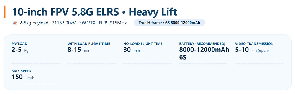 FPV Drone with Camera BNF Elrs 10inch Quadcopter Video Transmission 5-10KM Long Range 2‑5kg payload fpv long range remote control drone with camera bnf elrs 10inch quadcopter video transmission 5 10km