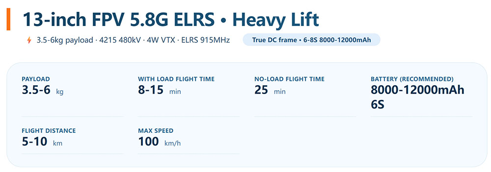 FPV Drone with Camera BNF Elrs 13inch Quadcopter Video Transmission 5-10KM Long Range 6‑8S 8000‑12000mAh fpv long range remote control drone with camera bnf elrs 10inch quadcopter video transmission 5 10km