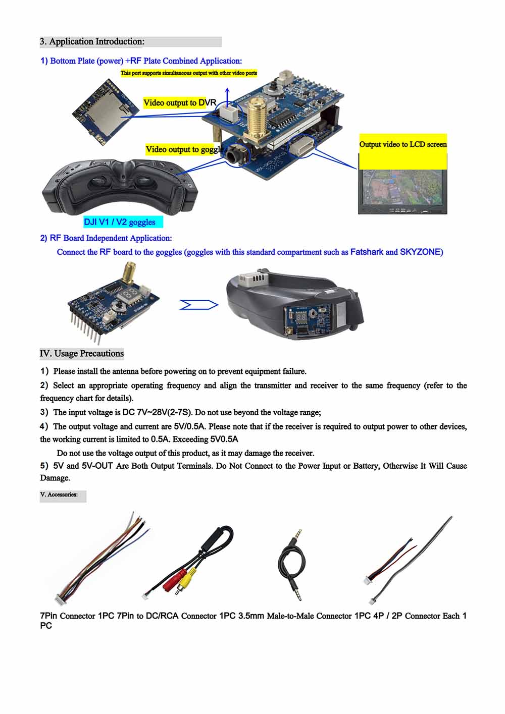 analog video transmitter sk vrx02 3.0g/3.3g/3.8g 80ch receiver vrx fpv drones