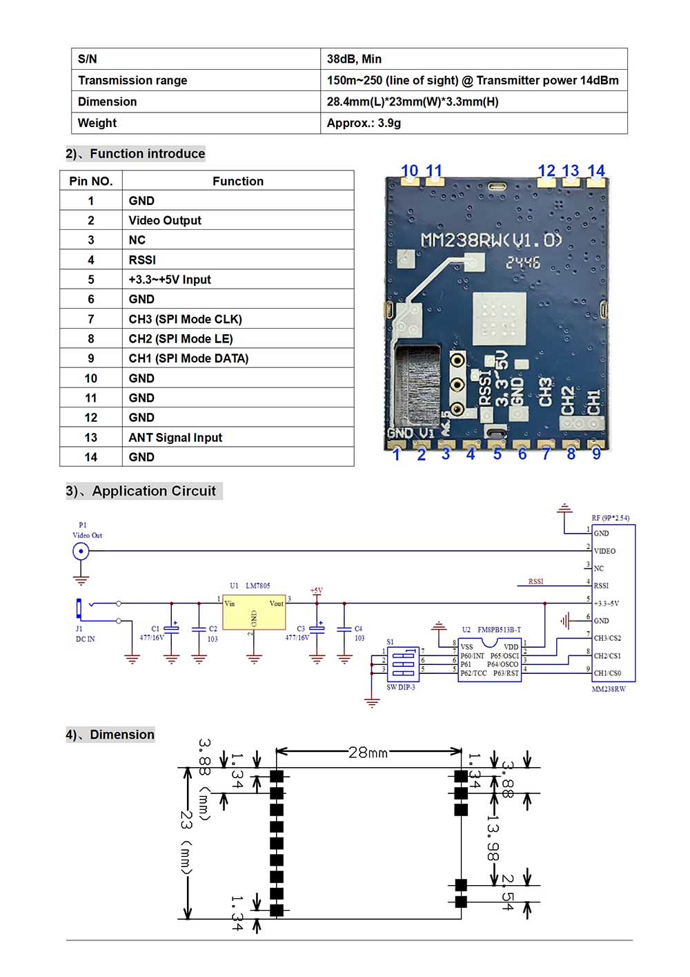 analog video transmitter mm238rw 5.8g 4.9g 6.0g receiver vrx spi protocol fpv drones