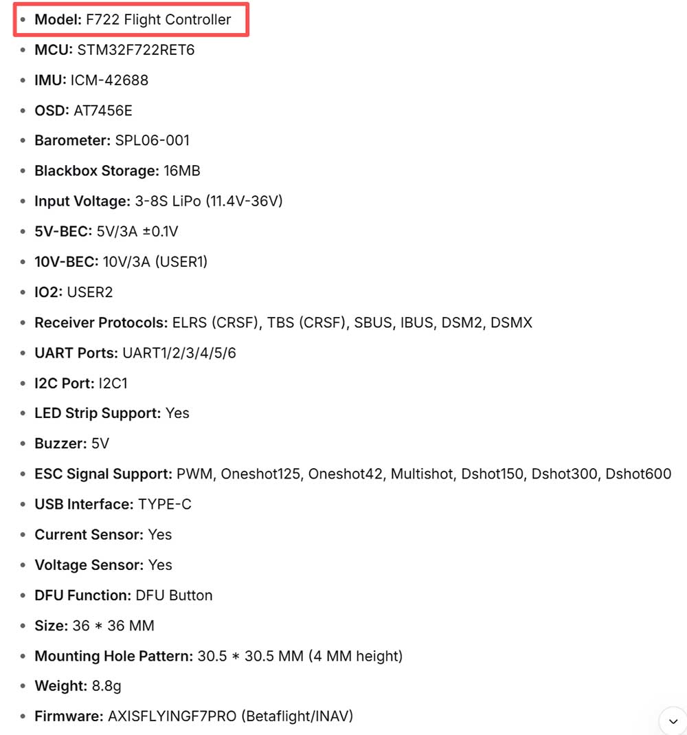 F722 Fpv Drone Flight Controller with MCU IMU OSD USER2 f722 fpv drone flight controller with mcu imu osd user2