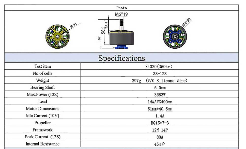 brushless fpv drone motors x4320 450kv rc long range quadcopter